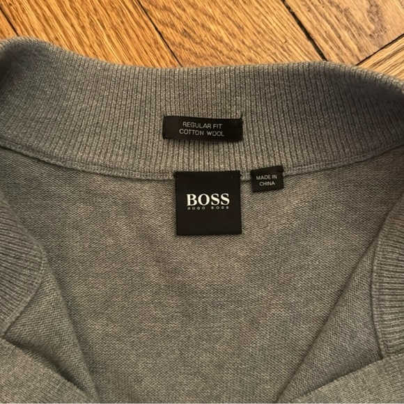 Hugo Boss Men's Quarter Zip-Up Gray Sweater XL - Picture 2 of 10